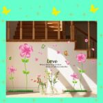 Wall Stickers - Flowers, Plants, English Letters - Stylish Wall Stickers - Alphabet Wall Decals - Perfect for Toilets, Entrances, Bedrooms, Windows, Mirrors - Cute Pink - Flowerbeds, Flower Gardens size 45x60 ay650a - Image 4