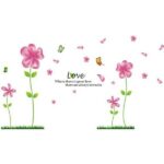 Wall Stickers - Flowers, Plants, English Letters - Stylish Wall Stickers - Alphabet Wall Decals - Perfect for Toilets, Entrances, Bedrooms, Windows, Mirrors - Cute Pink - Flowerbeds, Flower Gardens size 45x60 ay650a - Image 2