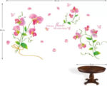 Flipkart SmartBuy 152 cm Wall Stickers Pink Pea Flower for Study Room Self Adhesive Sticker - Image 6