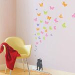 Wall Sticker, Flowers and Cat, Cat Watching Flowers and Butterflies, Peel and Stick Wallpaper Sticker, Wall Sticker Honpo, TakuC size 50x70 tc2047 - Image 3