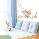Wall Stickers, Flowers, Flower Cart, Removable, Self-Adhesive, Wallpaper Stickers, Wall Decals, Plants, Trees, Flowers, Home Delivery size 50x70 dm570003 - Image 3