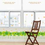 Double-sided wall stickers featuring leaf clover, green flowers, and butterflies, featuring English letters, a Nordic, cute, and modern design for bathrooms and living rooms. Peel-and-stick interior stickers size 50x70 sk7080 - Image 5