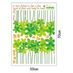 Double-sided wall stickers featuring leaf clover, green flowers, and butterflies, featuring English letters, a Nordic, cute, and modern design for bathrooms and living rooms. Peel-and-stick interior stickers size 50x70 sk7080 - Image 3