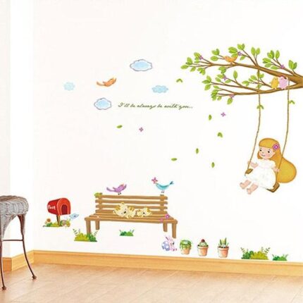 Bench Cat Print Wall Background Adesivo Decal Wallpaper 70 x 50 cm lm7001