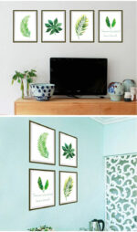 Botanical Frame Wall Decals - Custom Greenery Stickers for Dining & Bedroom size 50x70 sk7132 - Image 9