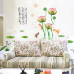 Fantasy Goldfish and Lotus Trompe-l'oeil Wall Stickers, Art, Interior Decor, Window Frame, Wall Decoration, Nordic Style, DIY, Living Room  size 60x90 xh9213 - Image 2