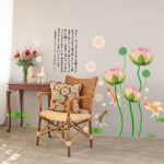 Fantasy Goldfish and Lotus Trompe-l'oeil Wall Stickers, Art, Interior Decor, Window Frame, Wall Decoration, Nordic Style, DIY, Living Room  size 60x90 xh9213 - Image 4