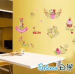 Transparent wall sticker Love cakes (width 140m. x height 70cm.) abc1035 - Image 2