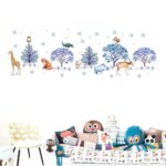 JM7353 Snowflake Forest Animals Children's Room Decorative Painting Wall Sticker - Blue Gray - Image 3