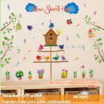 Transparent wall sticker, birdhouse design, HOME SWEET HOME size 50x70 SK7081 - Image 2