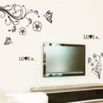 Black Butterfly Flower Wall Decal Love JM7227 - Image 2