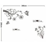 Black Butterfly Flower Wall Decal Love JM7227 - Image 3
