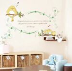 【WEJA】Cartoon bird stickers background stickers cute creative combination decorative painting DIY can remove wall stickers room deco size 50x70 mj7017