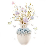 Three-dimensional vase wall stickers living room wall decoration stickers bedroom background wall self-adhesive wall flowers  GS9917  Size: 60x90cm - Image 4