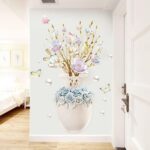 Three-dimensional vase wall stickers living room wall decoration stickers bedroom background wall self-adhesive wall flowers  GS9917  Size: 60x90cm - Image 6