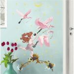 【WEJA】Lovely Bird Fish Door Sticker Cartoon Animals Wall Sticker for Kids Room Moon Boy Home Decor Art PVC Vinyl Wallpaper Removable size 50x70 xls7221