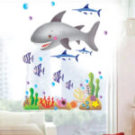 Wall Stickers Cartoon Big Shark Modern Children Bedroom Kindergarten Background Decoration size 50x70  dm570139 - Image 3