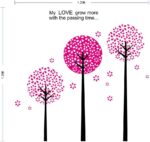 Toprate(TM)Pink Pandora Tree,Quote My love grow more with the passing time,Wallpaper Wall Sticker Decals PVC Vinly Removable DIY Wall Decal For Room Living Room size 50x70 dm570010 - Image 2