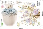 Three-dimensional vase wall stickers living room wall decoration stickers bedroom background wall self-adhesive wall flowers  GS9917  Size: 60x90cm - Image 3
