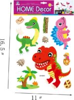 Three-Dimensional Dinosaur Stickers Children's Wall Stickers Children's Gifts for chshildren's Room Decoration Classroom Party Birthday Festival Kindergarten Dressing Imitation Wood Surface（2 Sheets - Image 3
