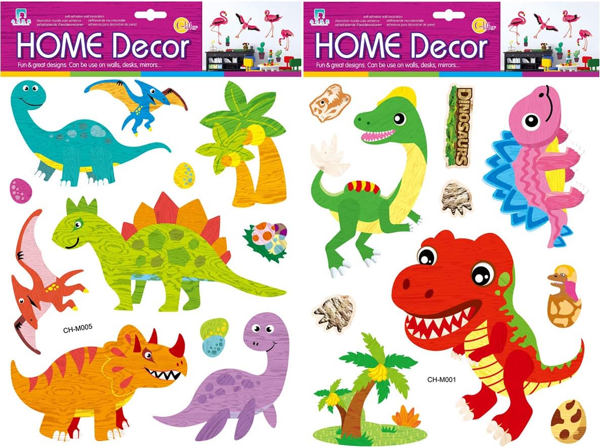 71C8QdYL0VL._AC_SL1200 Three-Dimensional Dinosaur Stickers Children's Wall Stickers Children's Gifts for chshildren's Room Decoration Classroom Party Birthday Festival Kindergarten Dressing Imitation Wood Surface(2 Sheets - Image 1