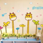 Top of top store - Wall Stickers, Cartoon Animal Design, Butterflies and Flowers Removable for Home Decoration PVC, Cute Giraffes size 50x70 xls7197 - Image 8