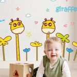 Top of top store - Wall Stickers, Cartoon Animal Design, Butterflies and Flowers Removable for Home Decoration PVC, Cute Giraffes size 50x70 xls7197 - Image 3