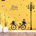 ☝ SK9264 Street Light Bicycle - Wallsticker Wall Sticker Stiker Dinding ❇ - Image 3