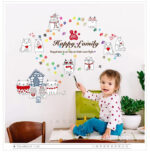 【IKE】Very cute cartoon cat wall sticker PVC Material DIY wall decals For Kids room bedroom kindergarten wall decoration sticker size 50x70 sk7058 - Image 3