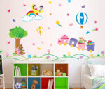 Wall Stickers Cartoon Train Rainbow Kids Playing Stickers  Abc1011 - Image 2