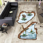 Wall Stickers 3D Floor Design Animal Kingdom Sky PVC Vinyl Home Decor Xl8301 - Image 2