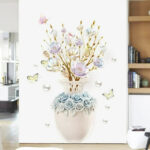 Three-dimensional vase wall stickers living room wall decoration stickers bedroom background wall self-adhesive wall flowers  GS9917  Size: 60x90cm