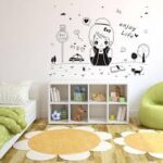 【IKE】DIY Cartoon ly Cute Girl Vinyl Wall Sticker Enjoy Life Quotes Home Decal Kids Baby Rooms Decoration Wall Art Murals size 50x70 xls7098 - Image 5