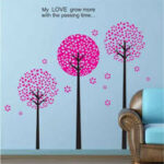 Toprate(TM)Pink Pandora Tree,Quote My love grow more with the passing time,Wallpaper Wall Sticker Decals PVC Vinly Removable DIY Wall Decal For Room Living Room size 50x70 dm570010 - Image 3