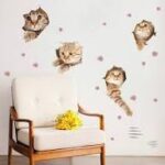 【IKE】DIY Wall Stickers 3D Cats Stickers Bedroom Living Room Cabinets Corridors Glass Doors and Windows Home Decoration Stickers size 50x70 sk7116 - Image 3