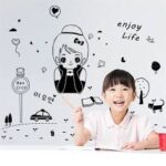 【IKE】DIY Cartoon ly Cute Girl Vinyl Wall Sticker Enjoy Life Quotes Home Decal Kids Baby Rooms Decoration Wall Art Murals size 50x70 xls7098 - Image 3