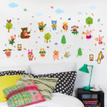 【BestGO】Cartoon animal band note wall sticker living room bedroom background wall sticker wall stickers for kids rooms size 50x70 sk7143 - Image 2