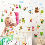 【BestGO】Cartoon animal band note wall sticker living room bedroom background wall sticker wall stickers for kids rooms size 50x70 sk7143 - Image 4
