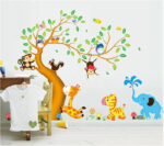 Wall Stickers Cartoon Animal Tree Boy Girl Kids Room Decor ay9240 60x90 - Image 2